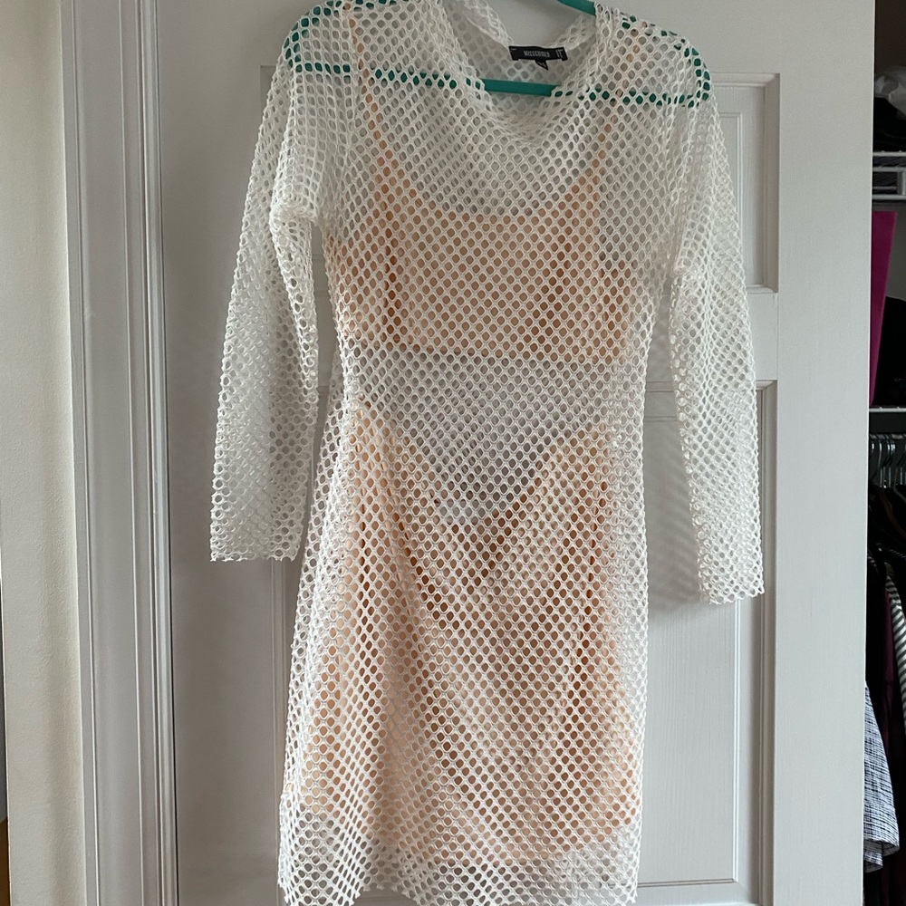 Missguided Mesh white dress